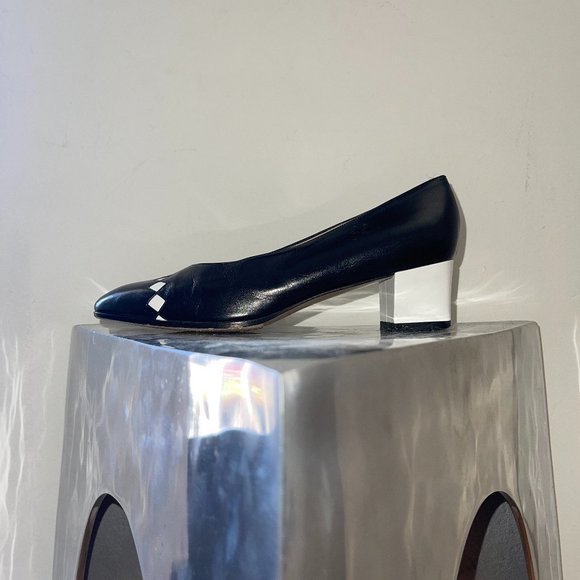 BOTTEGA VENETA black and white checker diamond leather pumps - Picture 2 of 8